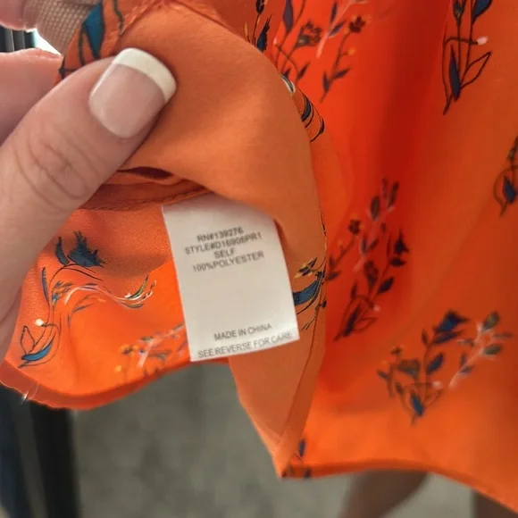 Daniel Rainn orange floral top XL - Picture 8 of 9